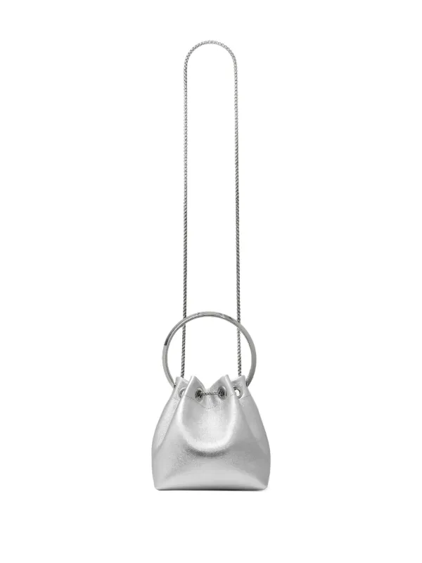 Jimmy Choo Bon Bon Drawstring Mini Bag | Silver | FARFETCH ZA