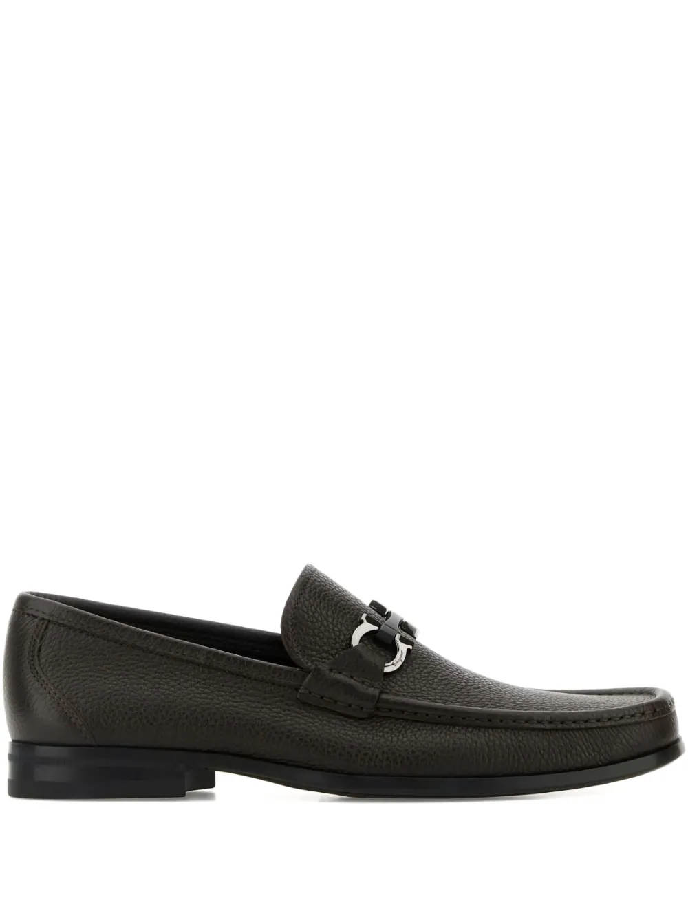 Ferragamo textured leather moccasin loafers Brown