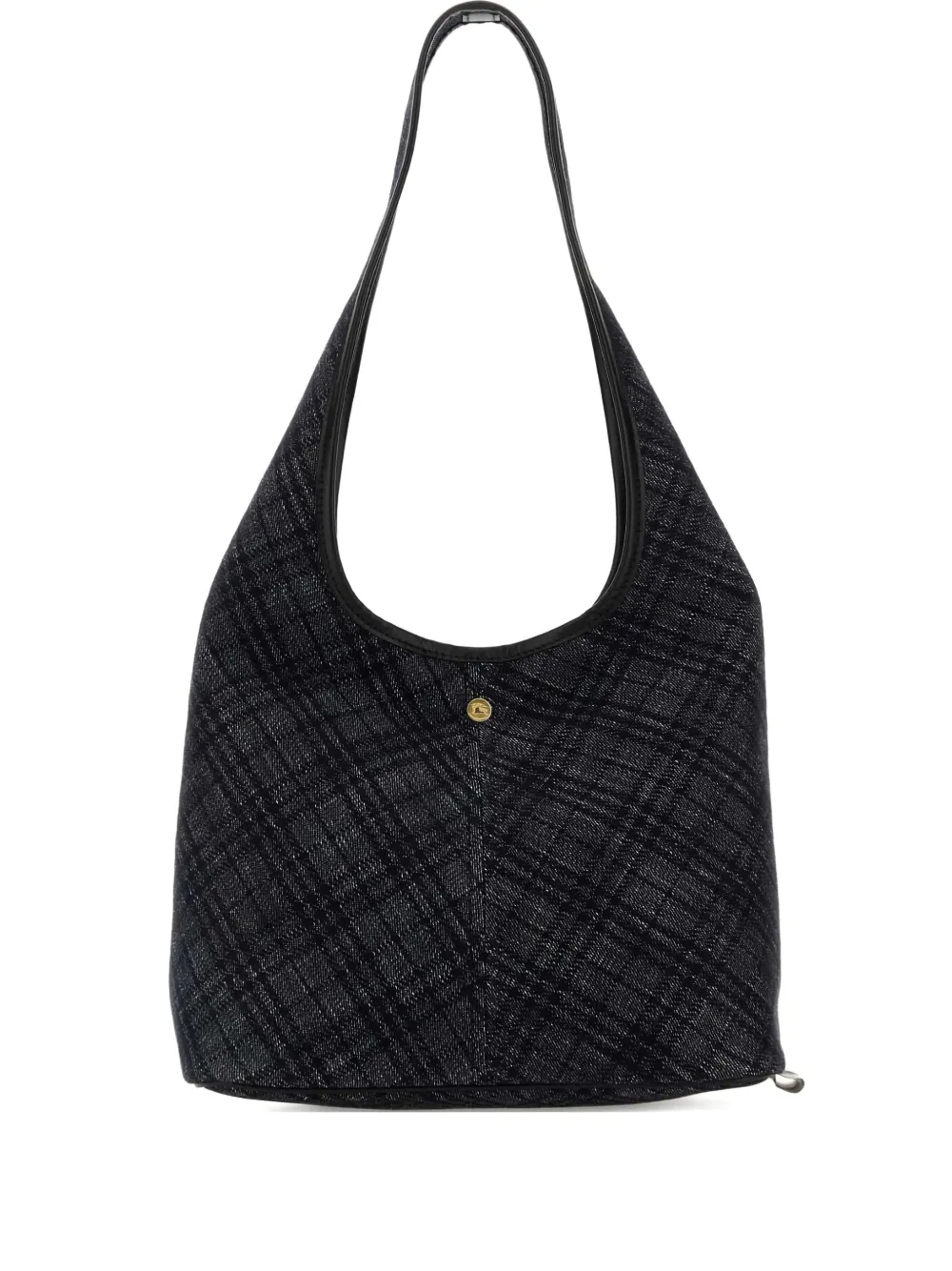 Burberry embroidered denim shoulder bag Blauw