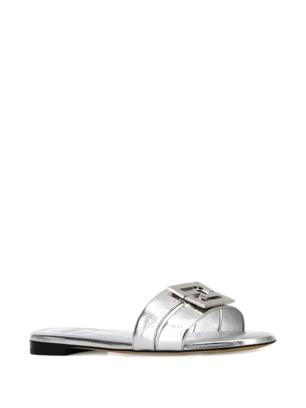FENDI Baguette Slide Sandals | Silver | FARFETCH
