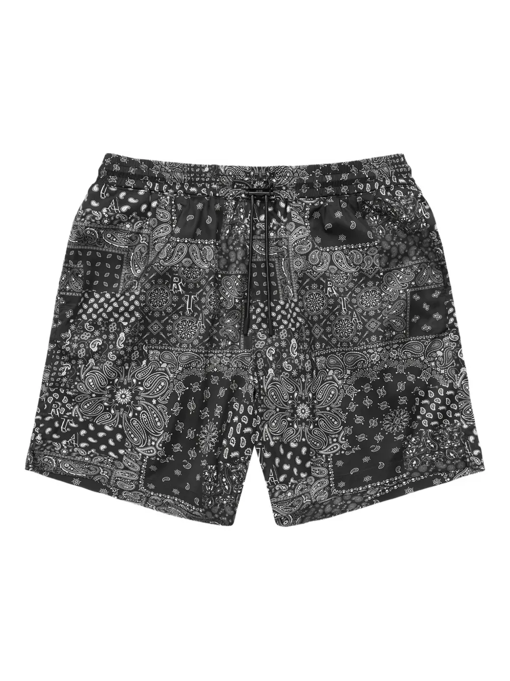 RTA bandana-patchwork swim shorts Zwart