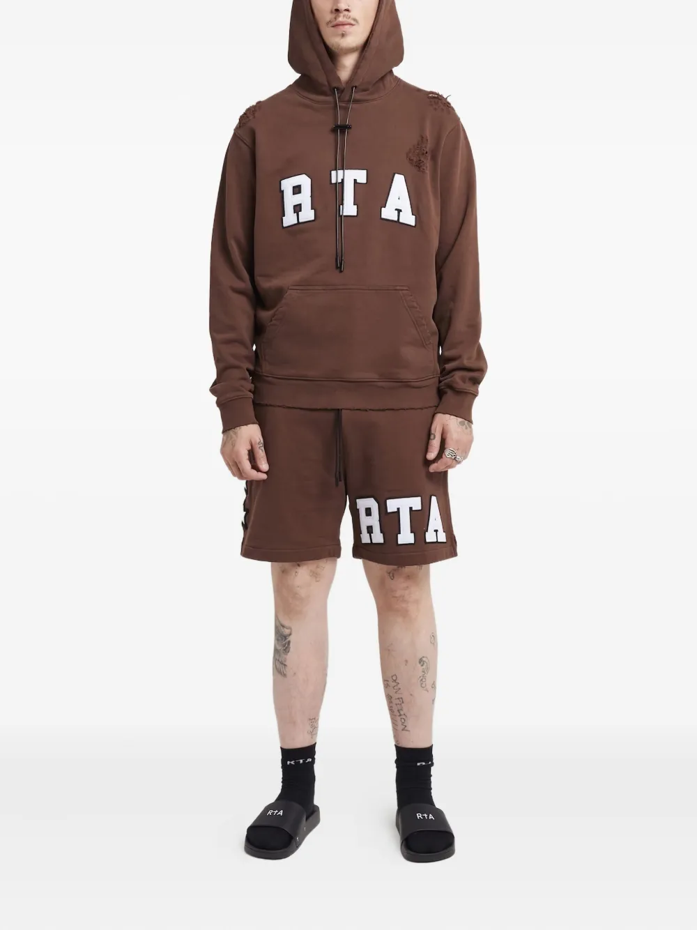 Rta Clyde Shorts In Brown