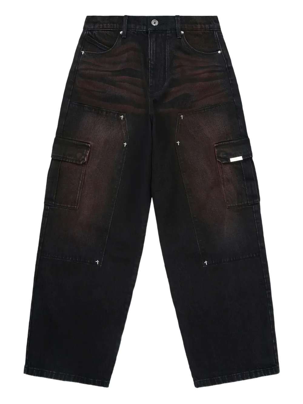 RTA wide-leg cargo jeans Zwart
