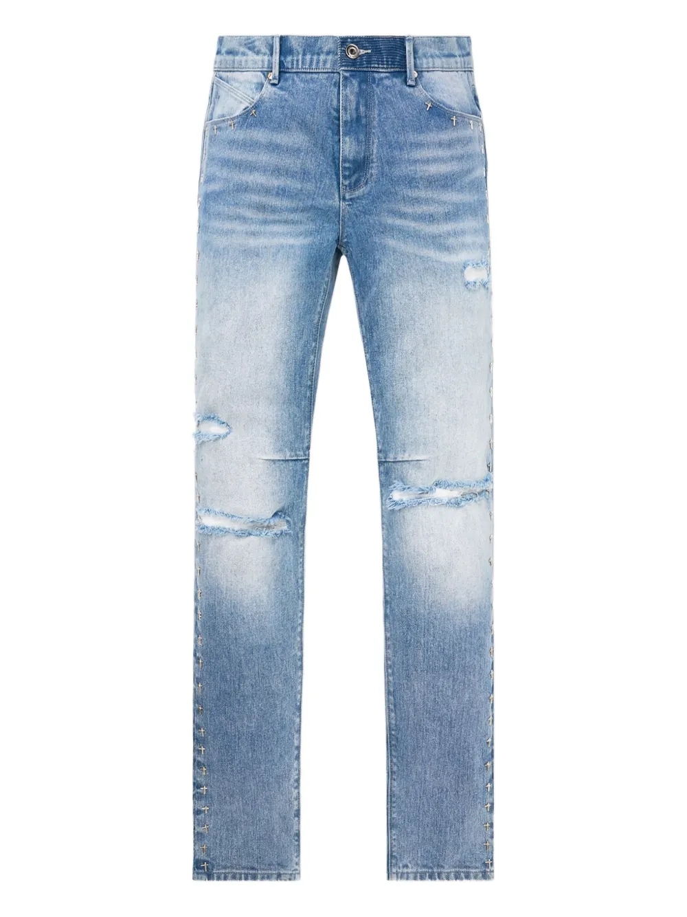 RTA studded distressed jeans Blauw