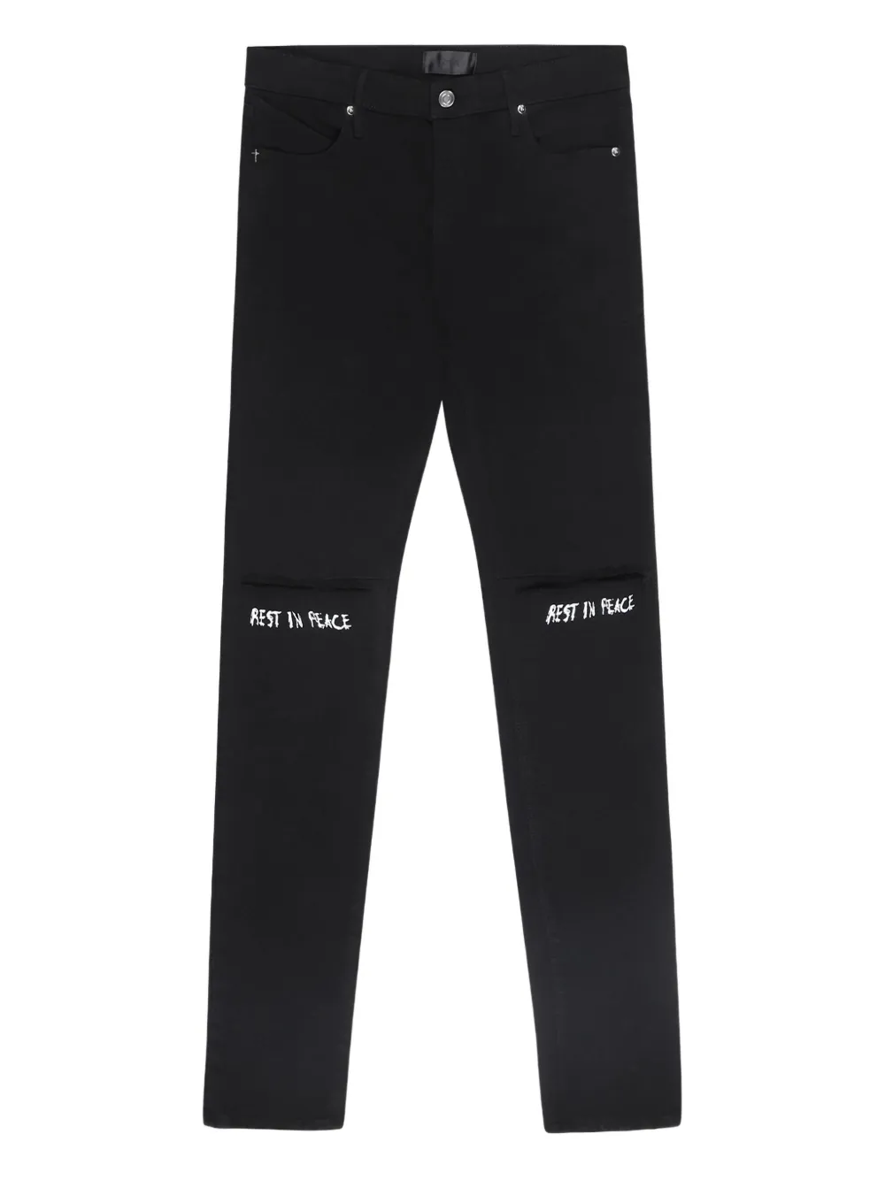 RTA cross-embroidery jeans Zwart