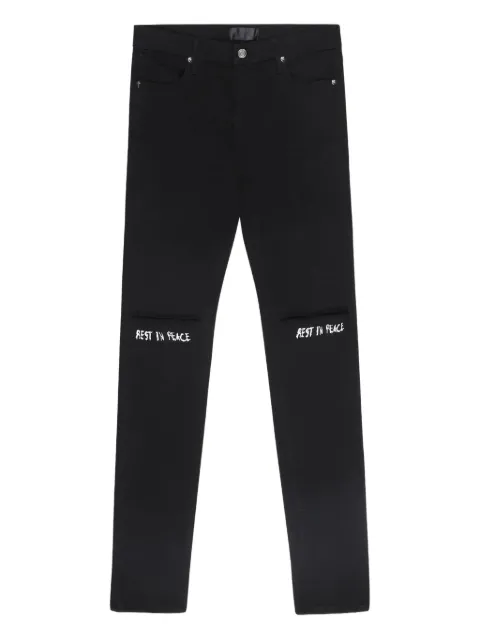 RTA cross-embroidery jeans