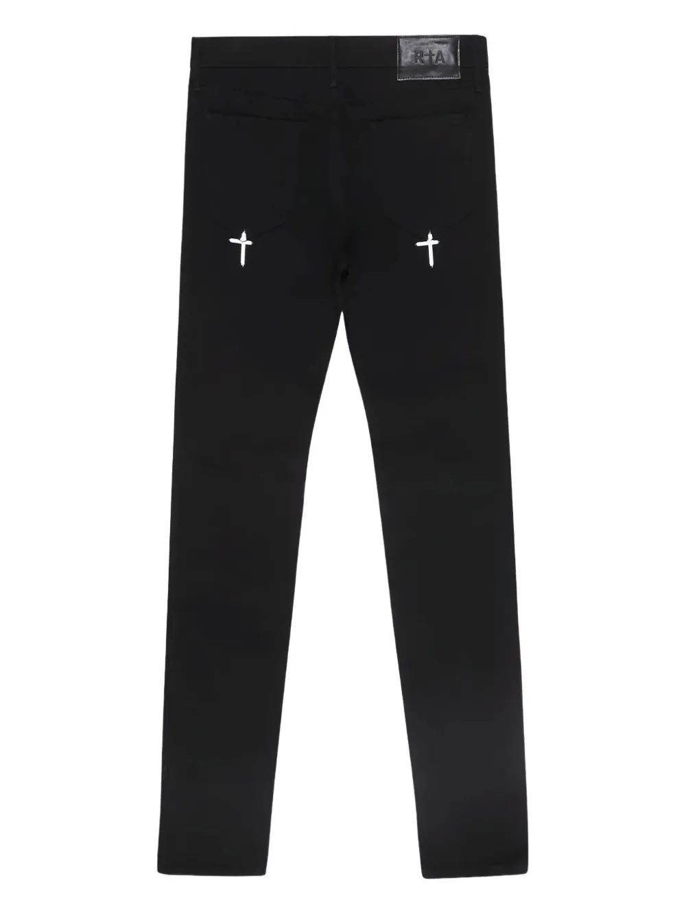 RTA cross-embroidery jeans Zwart