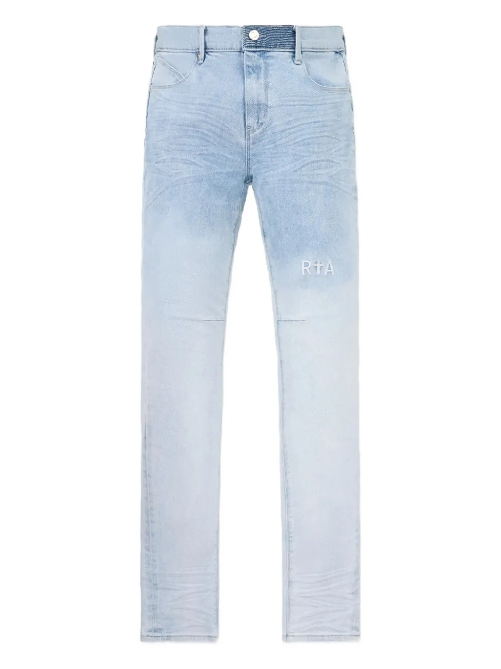 RTA embroidered-logo jeans Blauw