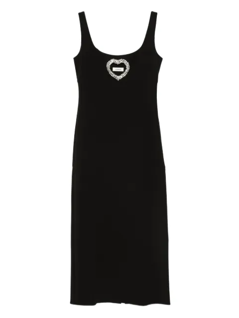 SANDRO heart-embellished sleeveless midi dress