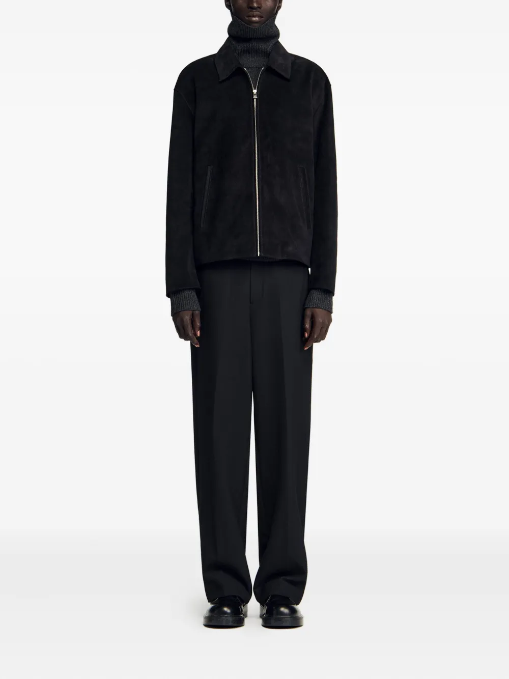 SANDRO zip-front suede jacket | Leather Jackets | Image 2