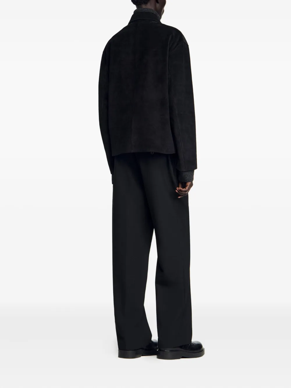 Zip-Front Suede Jacket