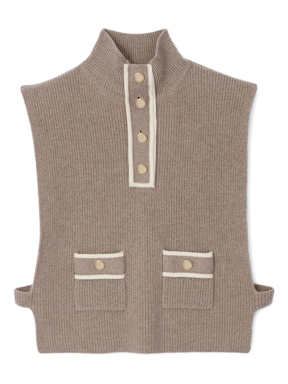 SANDRO buttoned scarf | Neutrals | Image 1