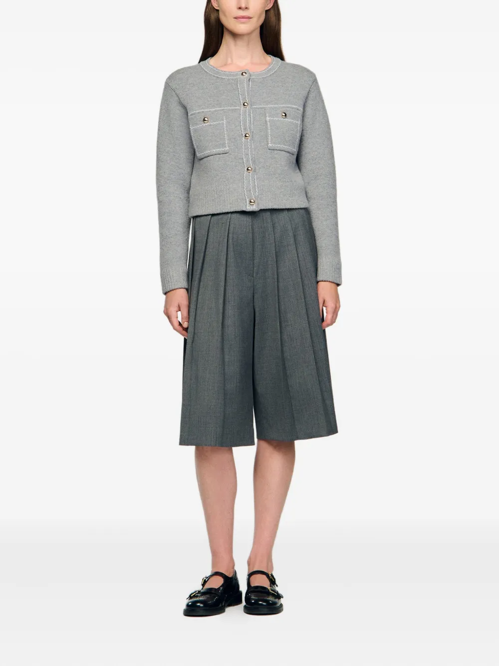 SANDRO contrast-stitching cardigan | Cardigans | Image 2