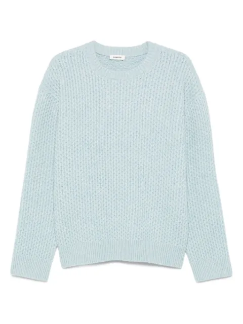SANDRO honeycomb-knit crew-neck sweater