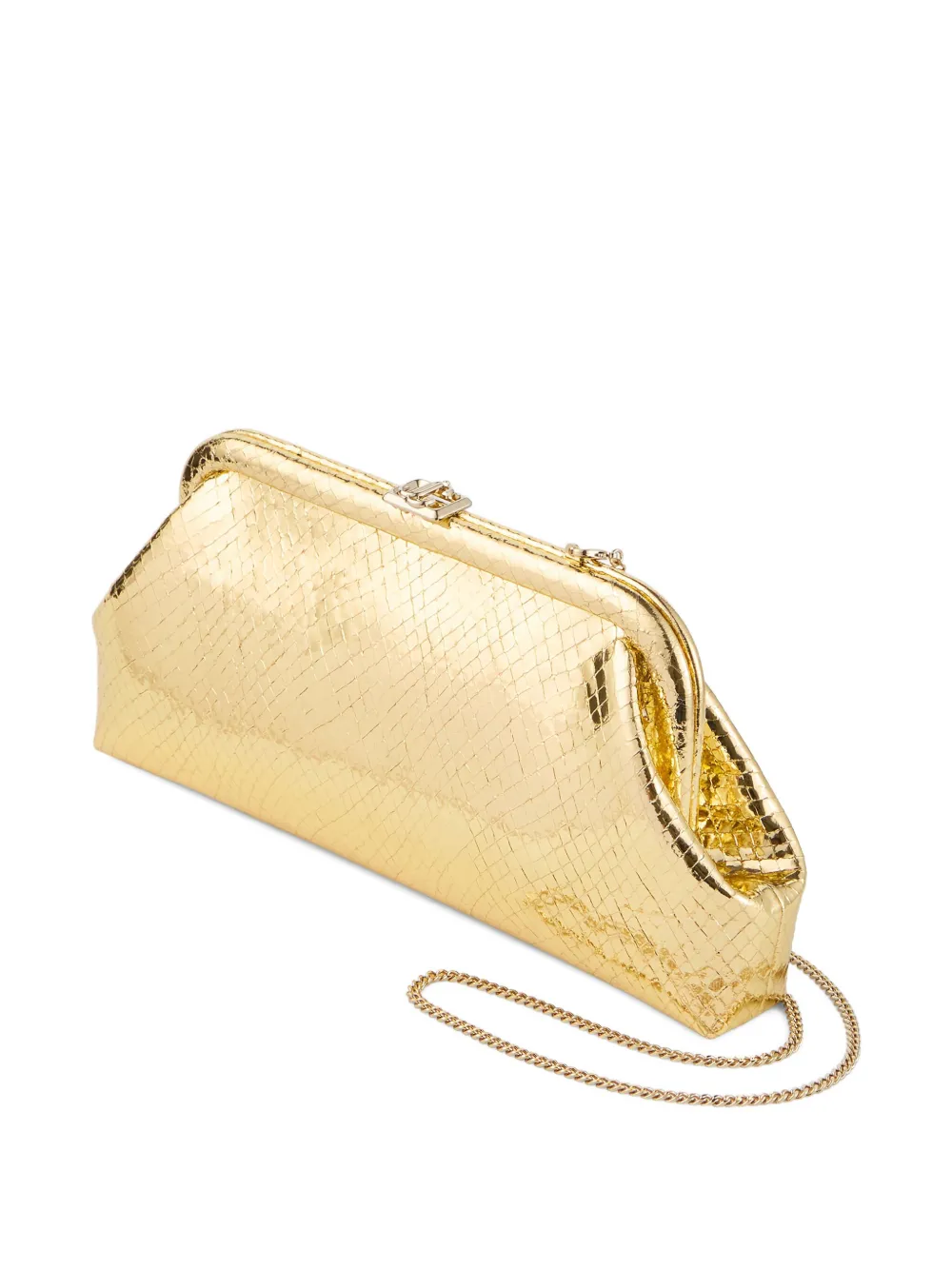Jimmy Choo Metallic clutch met textuur Goud