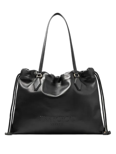 Jimmy Choo 레이지 드로스트링 레더 토트 백
