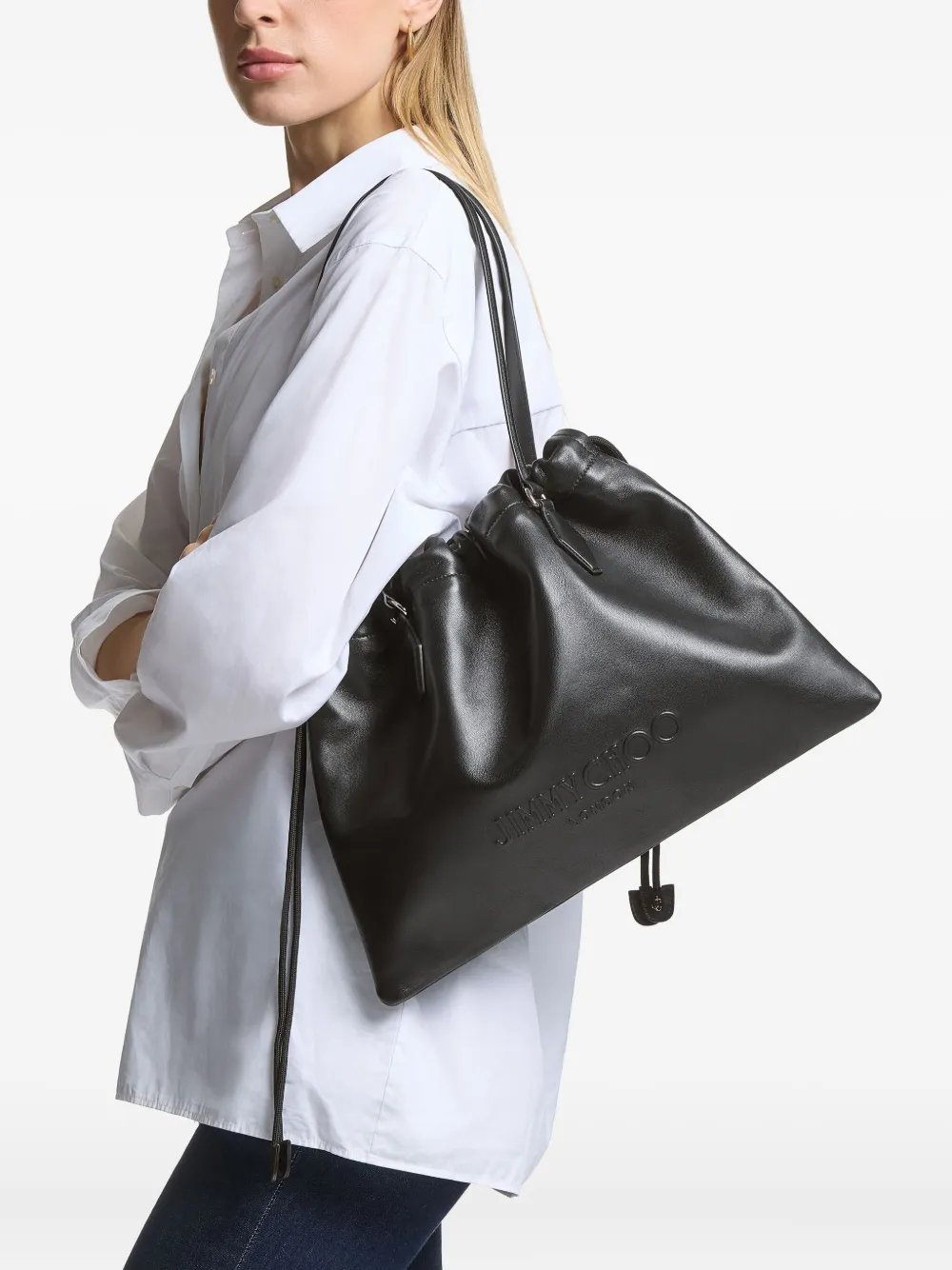 Jimmy Choo Medium leren shopper - Zwart