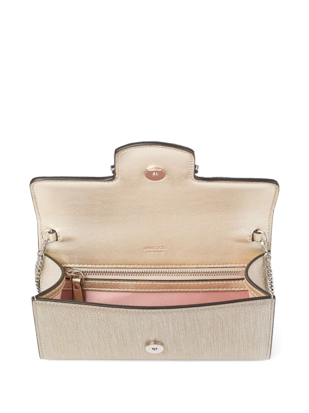 Jimmy Choo Bing portemonnee met ketting Beige