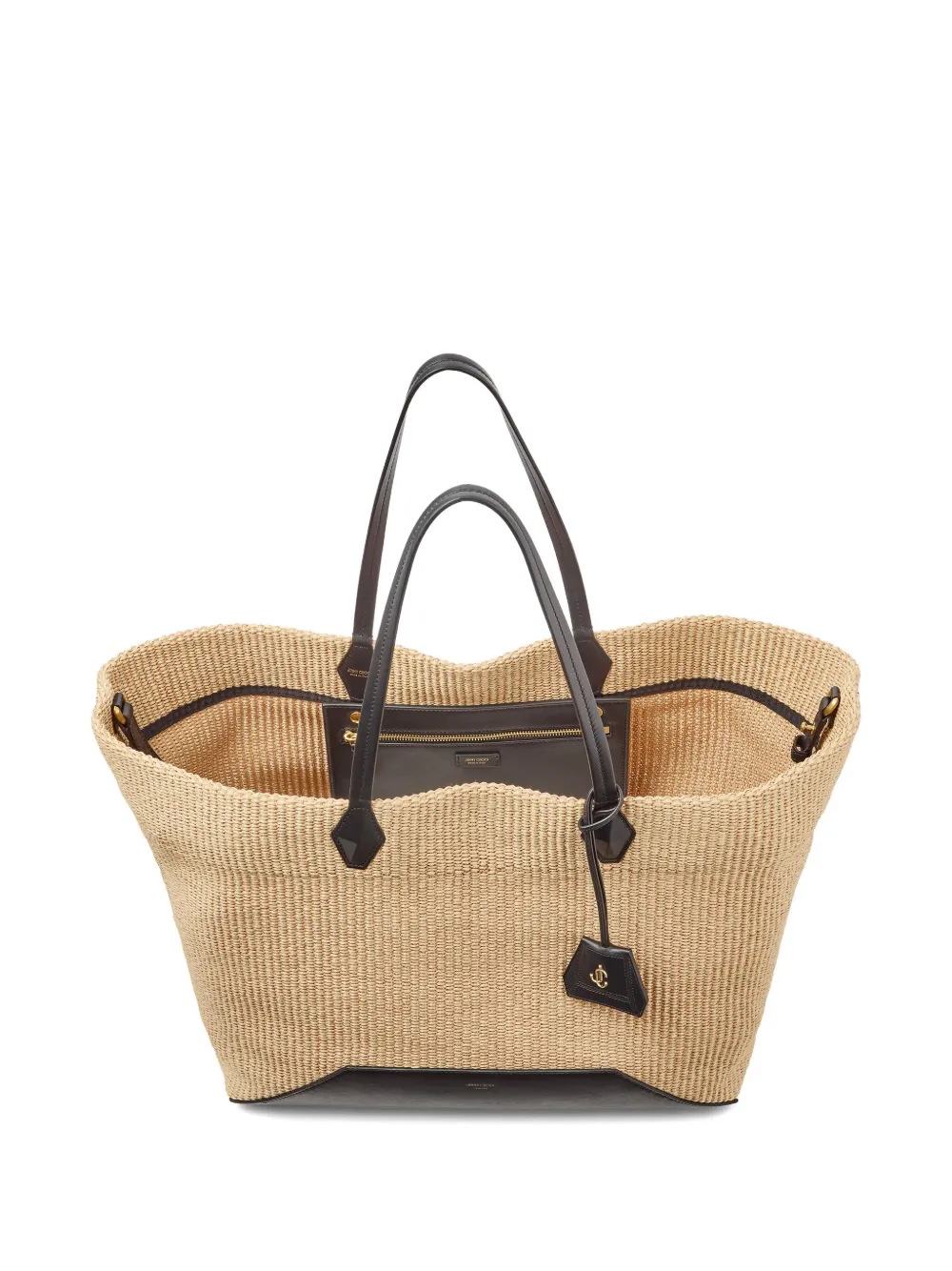 Jimmy Choo Diamond grote gebreide shopper Beige