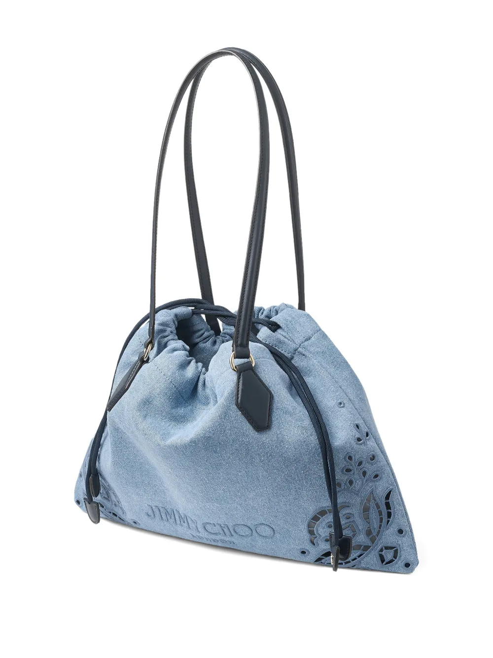 Jimmy Choo Uitgesneden schoudertas met trekkoord Blauw