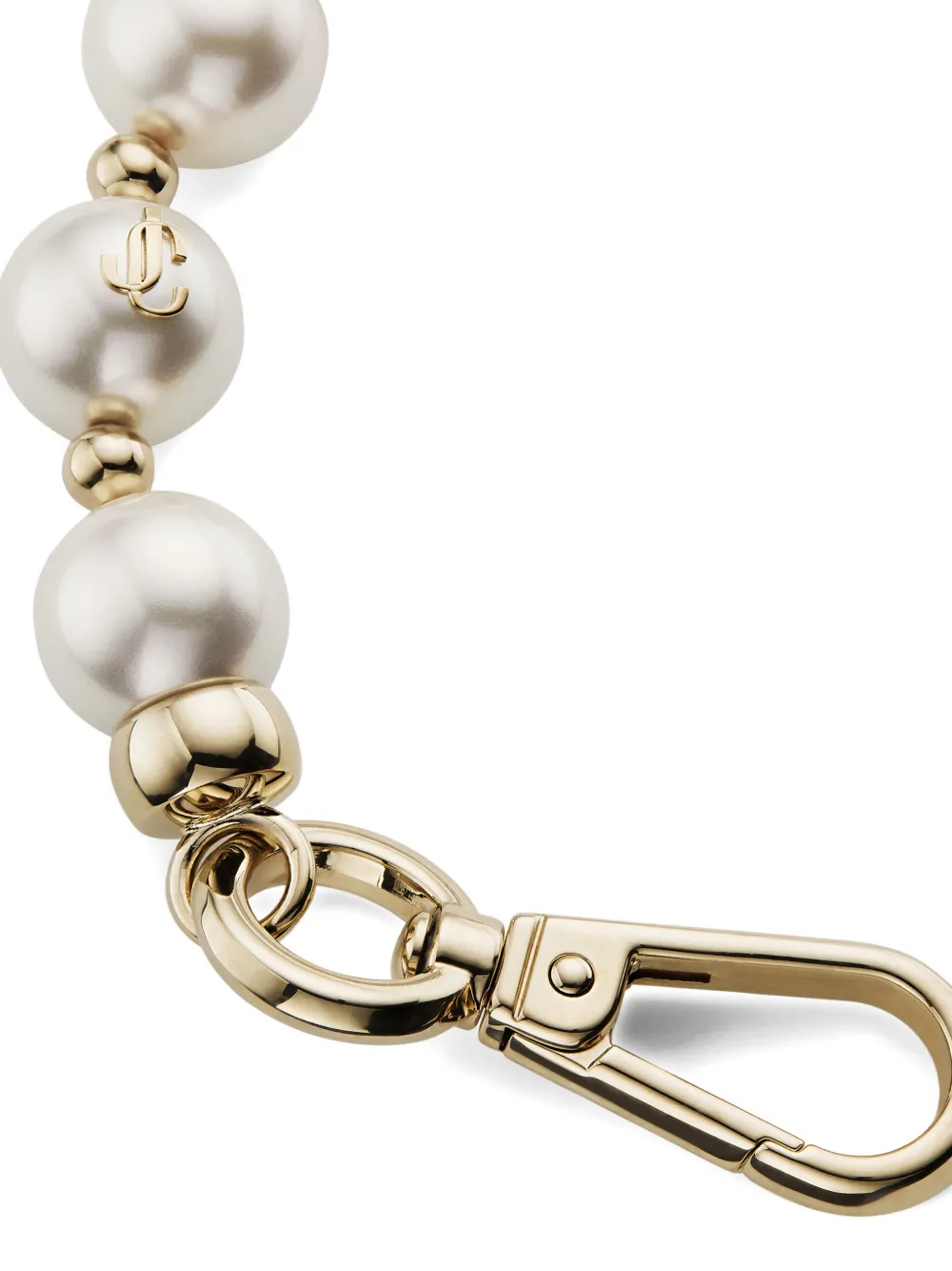 Jimmy Choo Pearl-embellished Strap In Metallic