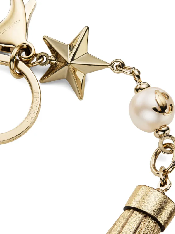 Jimmy Choo star-tassel Keyring | Gold | FARFETCH