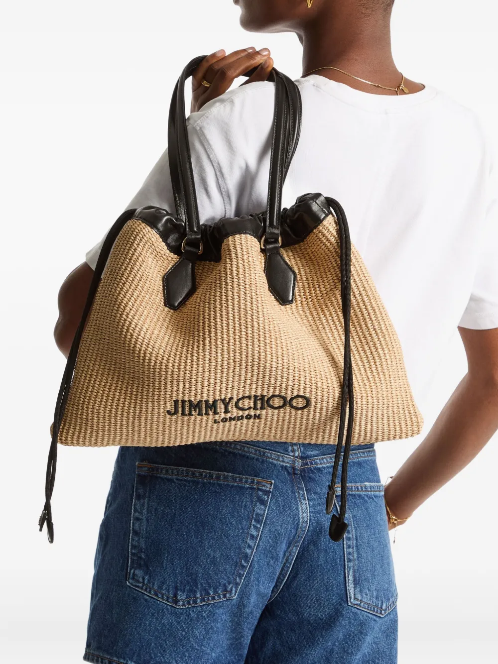 Jimmy Choo Shopper met trekkoord - Beige