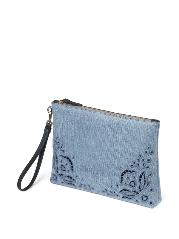 Jimmy Choo ジップ クラッチバッグ | ブルー | FARFETCH JP 新品