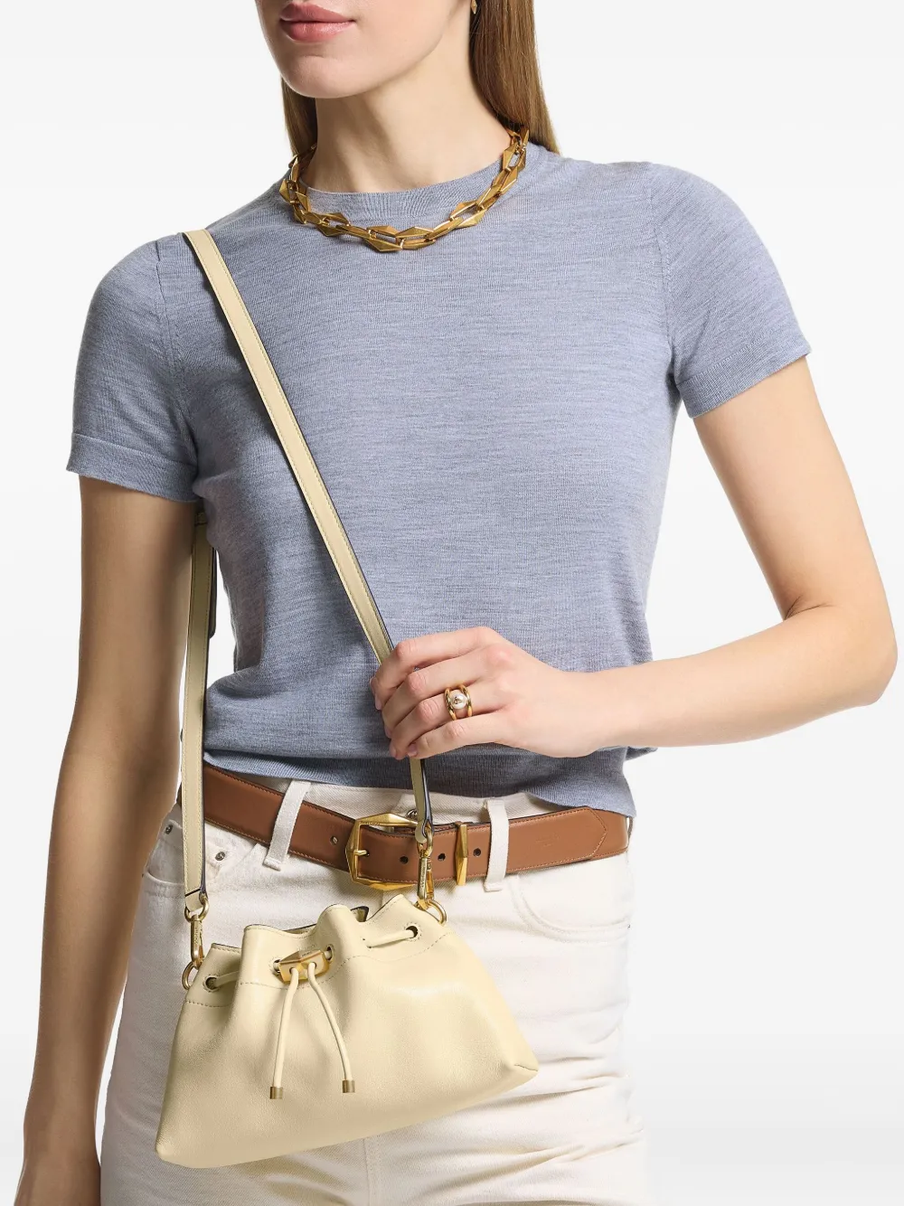 Jimmy Choo S Cinch schoudertas - Beige