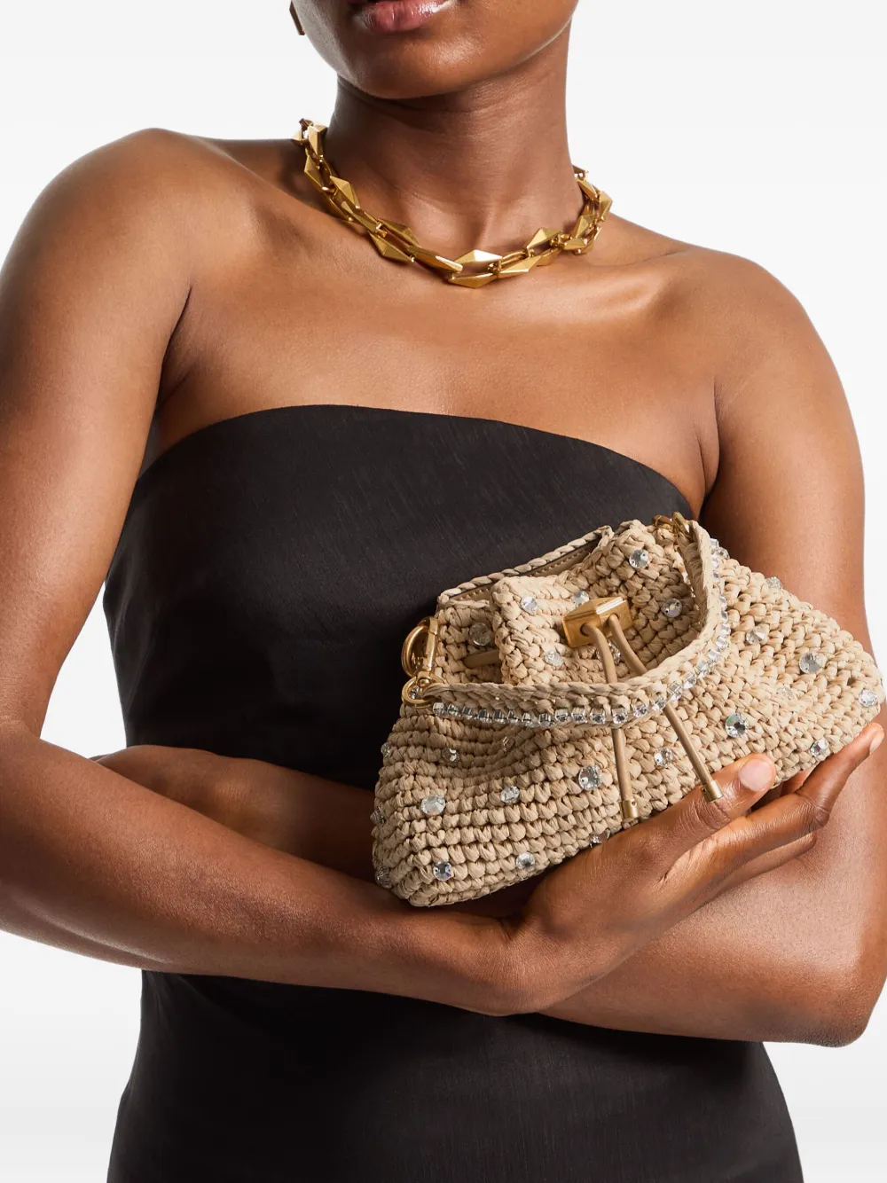Jimmy Choo Cinch S raffia shoulder bag | Image 2
