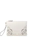 Jimmy Choo zip flat clutch bag - White