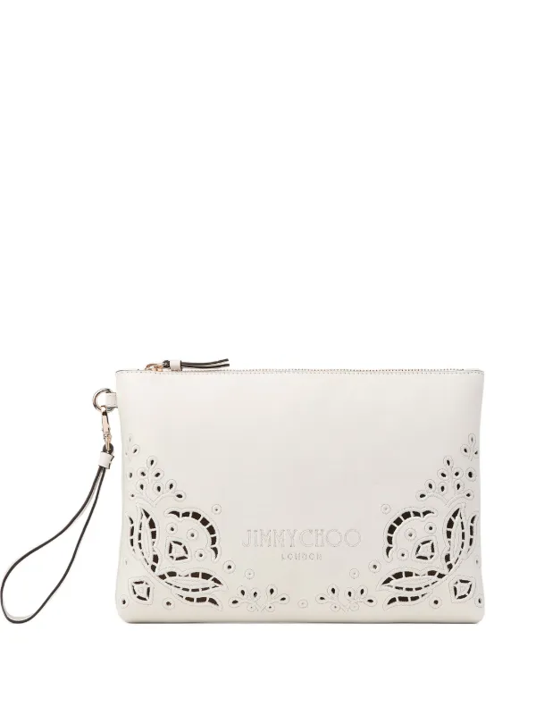 Jimmy Choo Zip Flat Clutch Bag White FARFETCH PH
