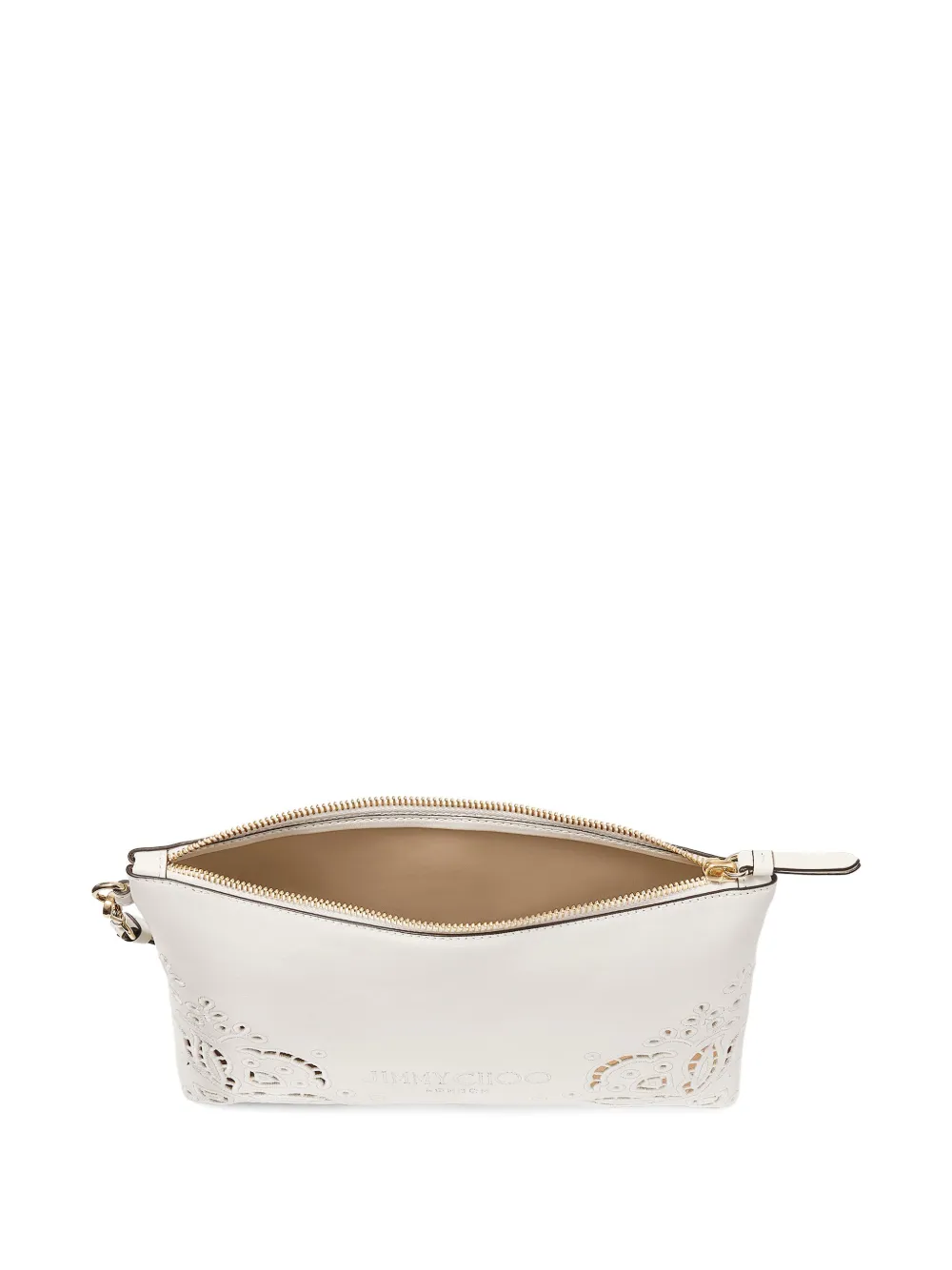 Jimmy Choo Platte clutch met rits Wit