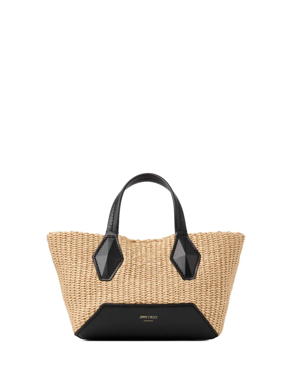 Diamond woven straw tote bag