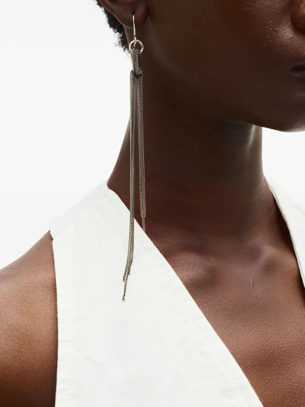 Ann Demeulemeester Wivi knottassel drop earrings - Zilver