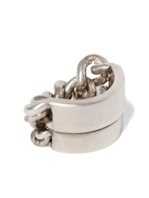 Ann Demeulemeester Ize double-band Chain Ring | Silver