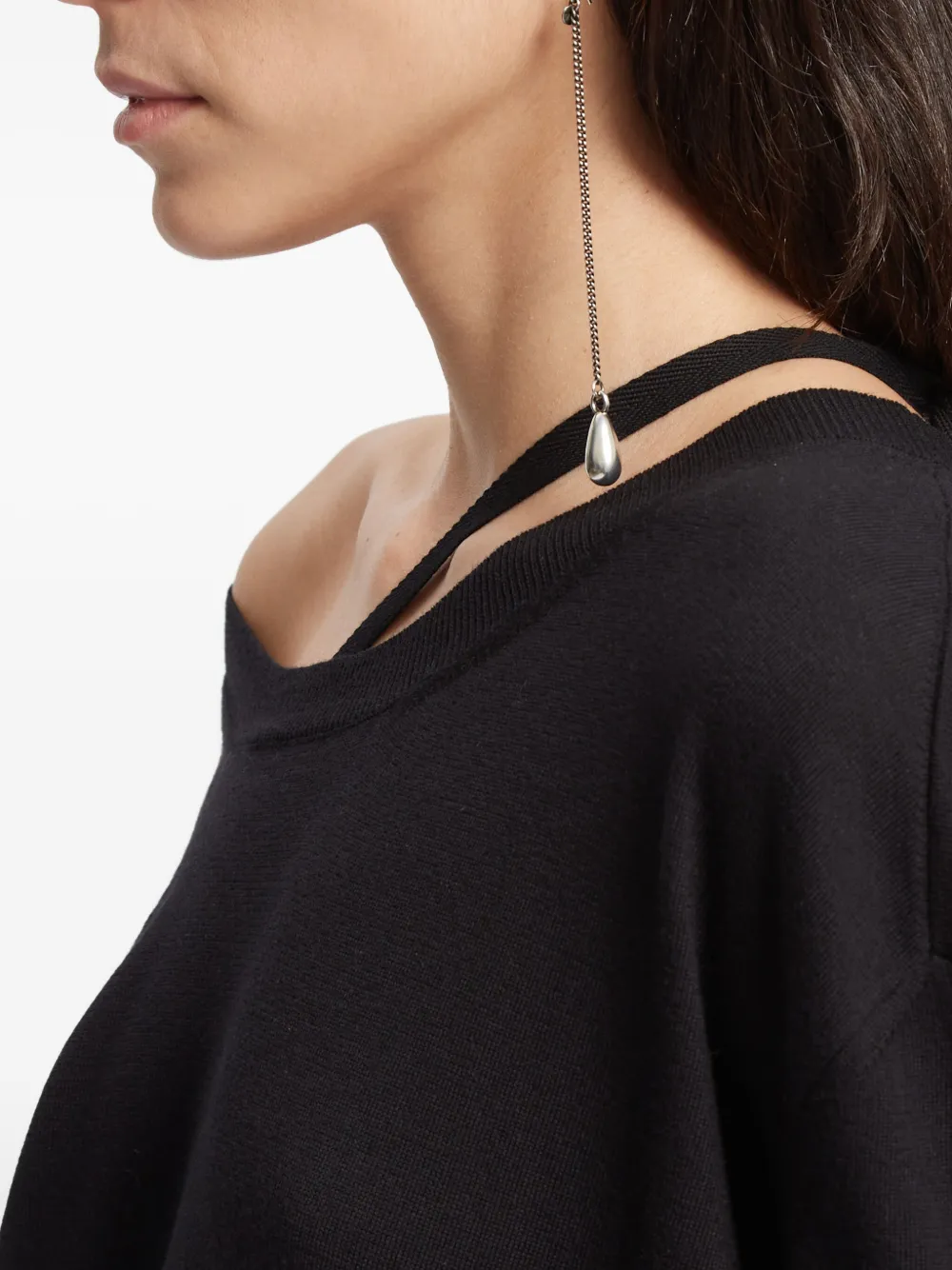 Ann Demeulemeester Judith drop chain earrings - Zilver