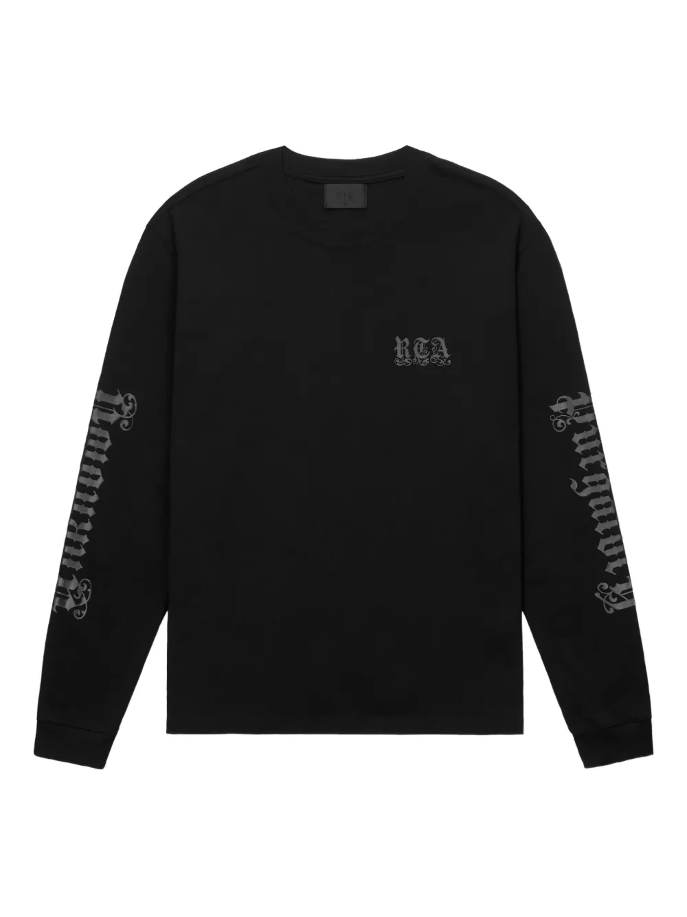 RTA long-sleeve gothic-print t-shirt Zwart