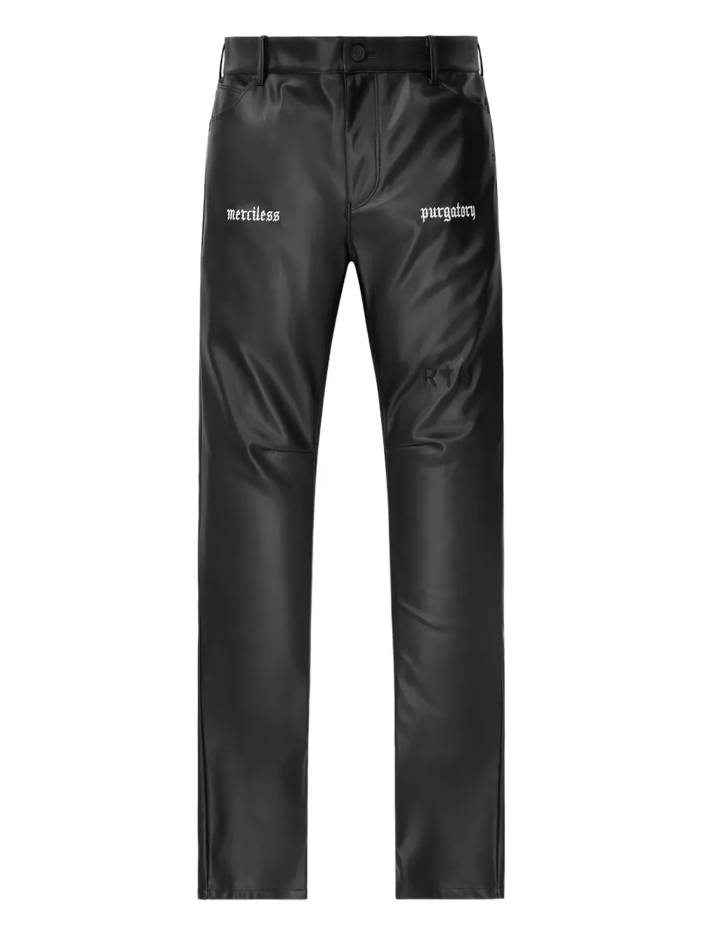 RTA merciless faux-leather jeans Zwart