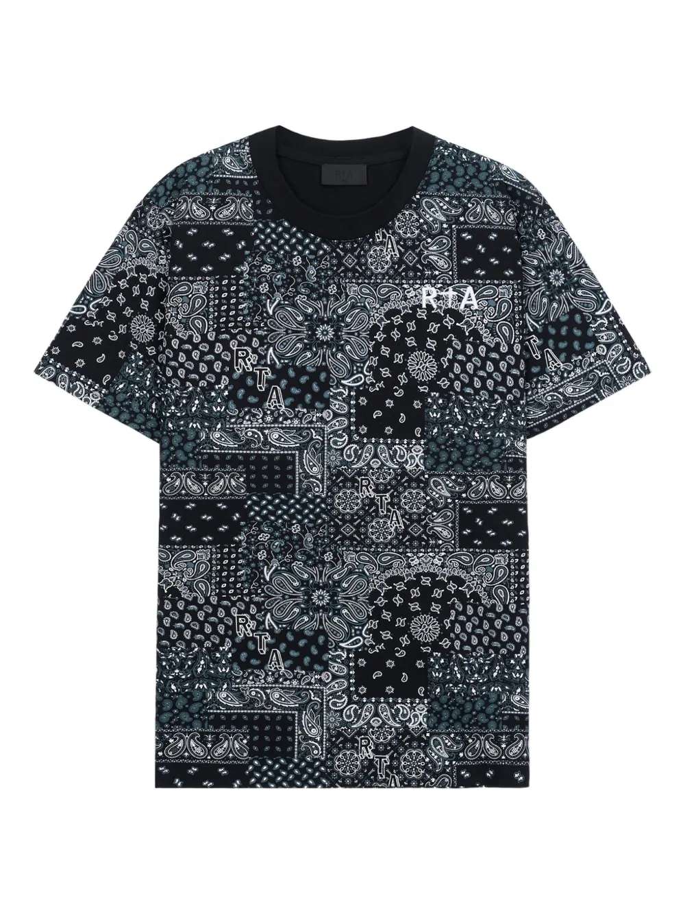 RTA bandana-patchwork t-shirt Zwart