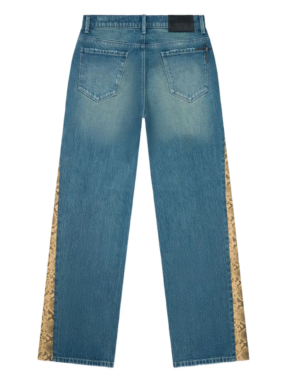 RTA snake-panel distressed jeans Blauw