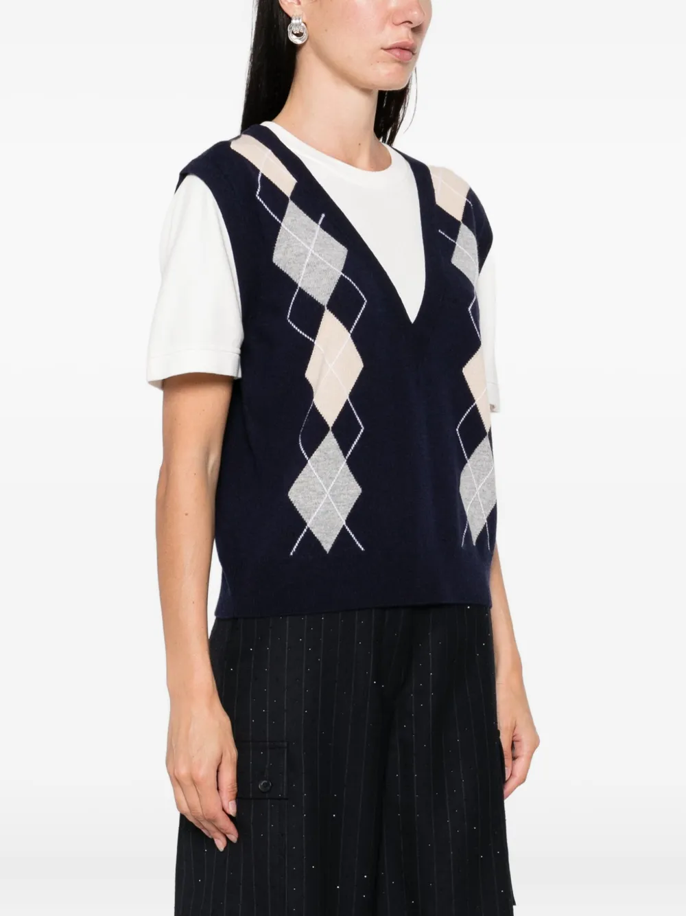SANDRO Top van wolblend Blauw