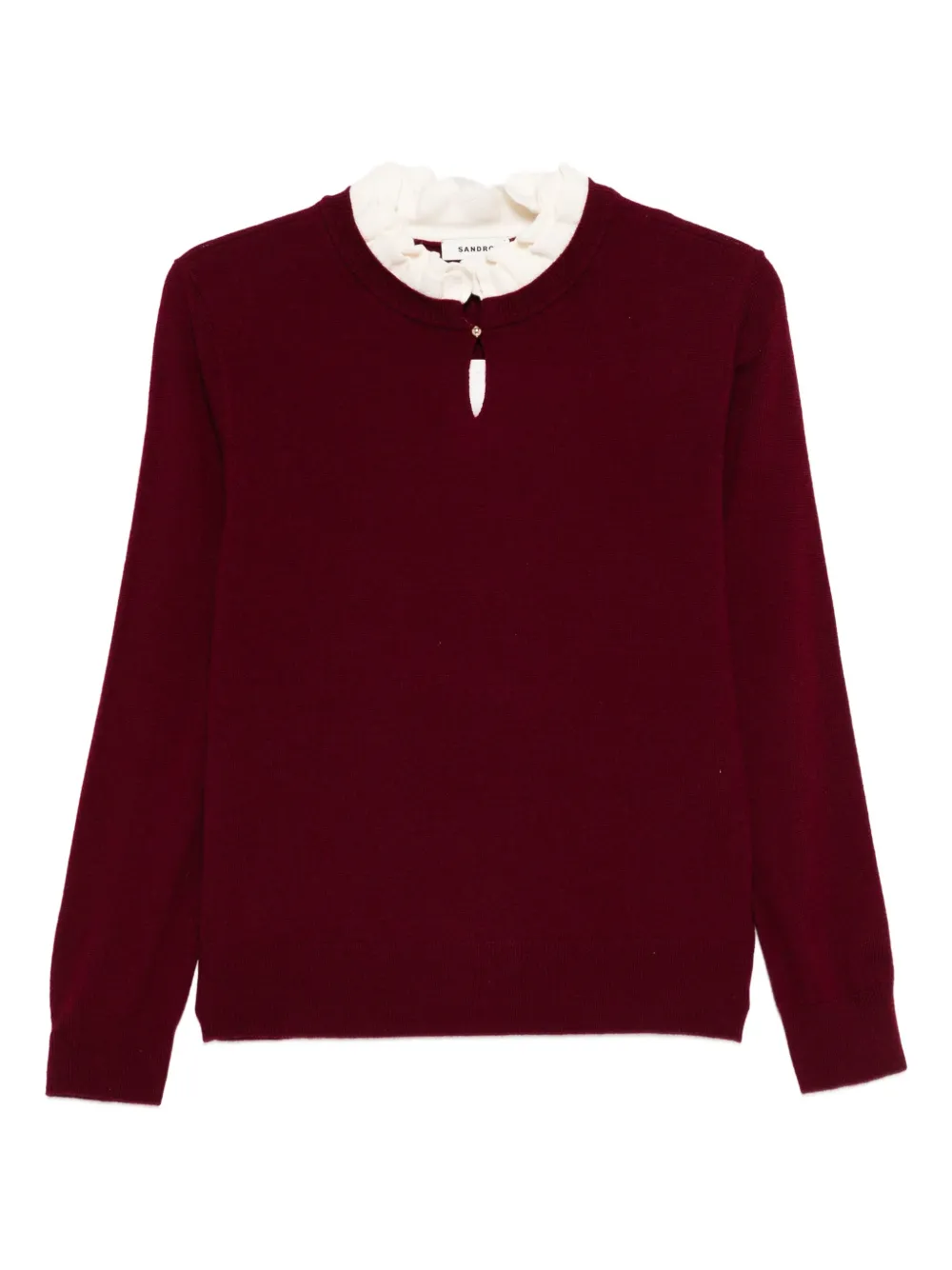 SANDRO ruffled-collar sweater | Red | Image 1