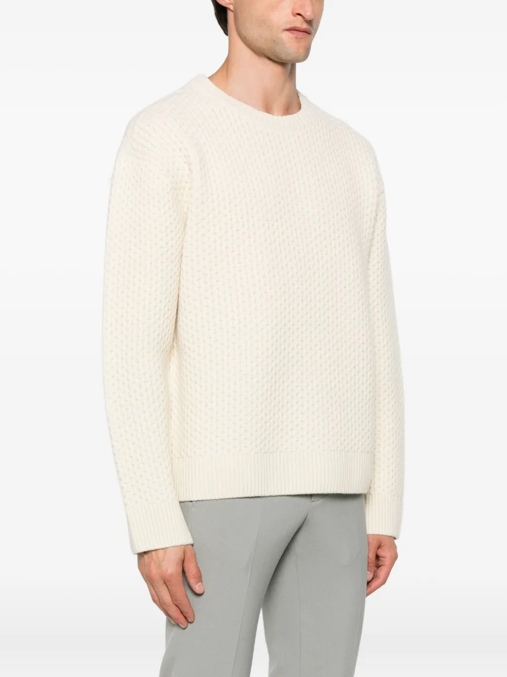 SANDRO Gebreide trui met ronde hals Beige