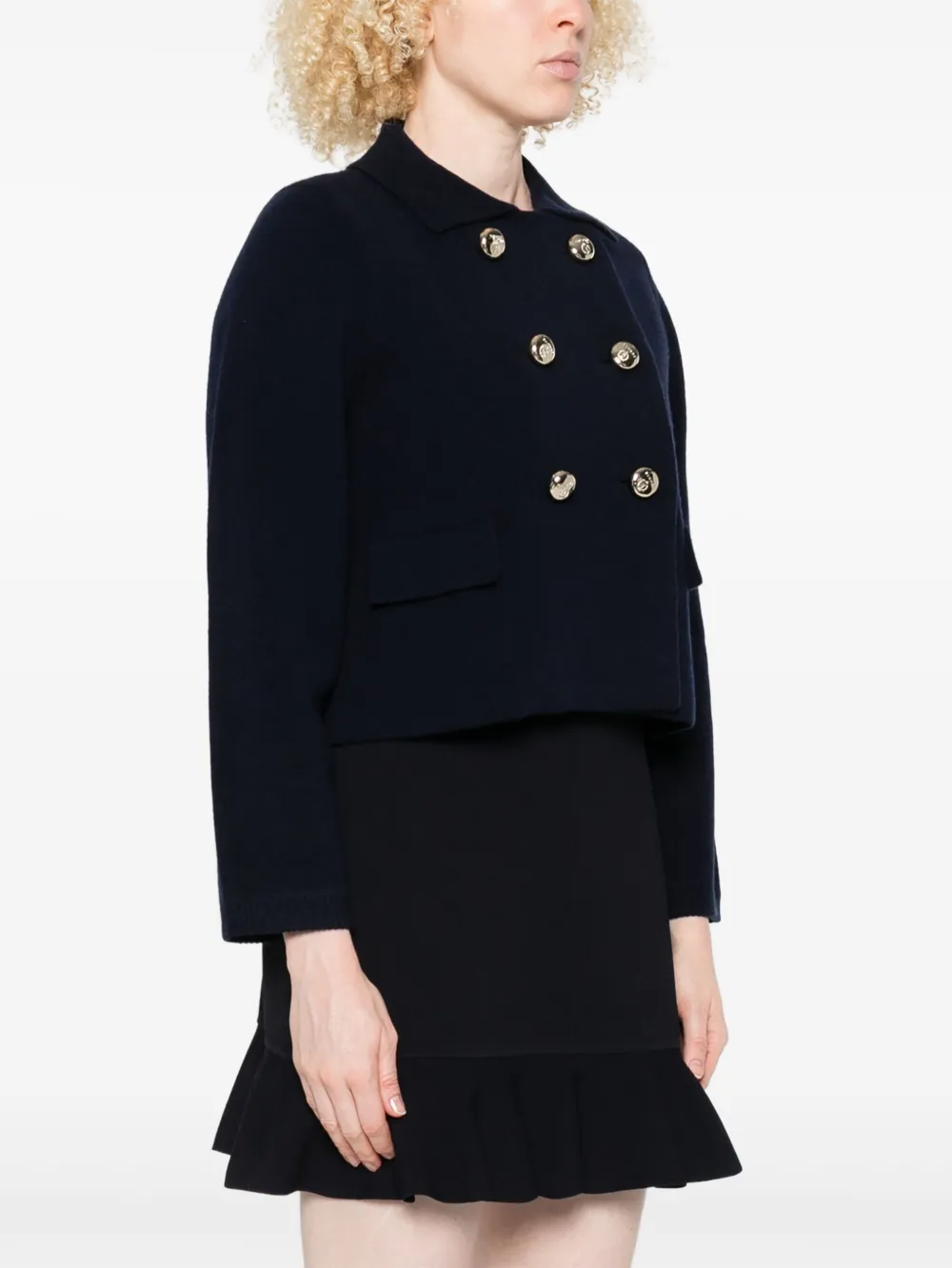 SANDRO Vest met dubbele rij knopen Blauw