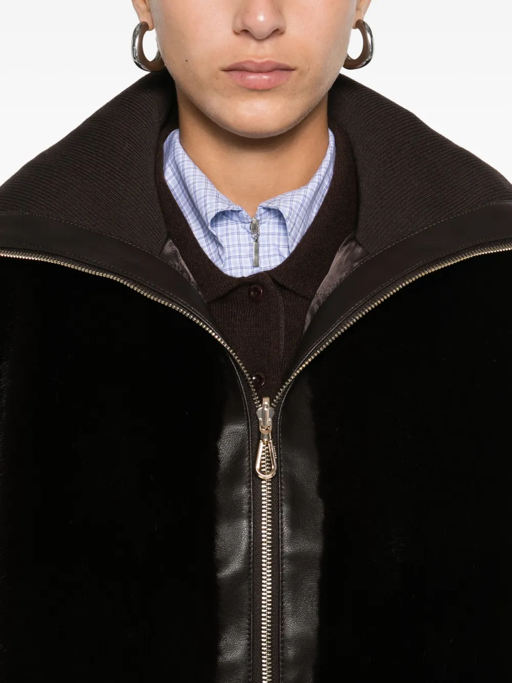 SANDRO Jack van imitatiebont Bruin