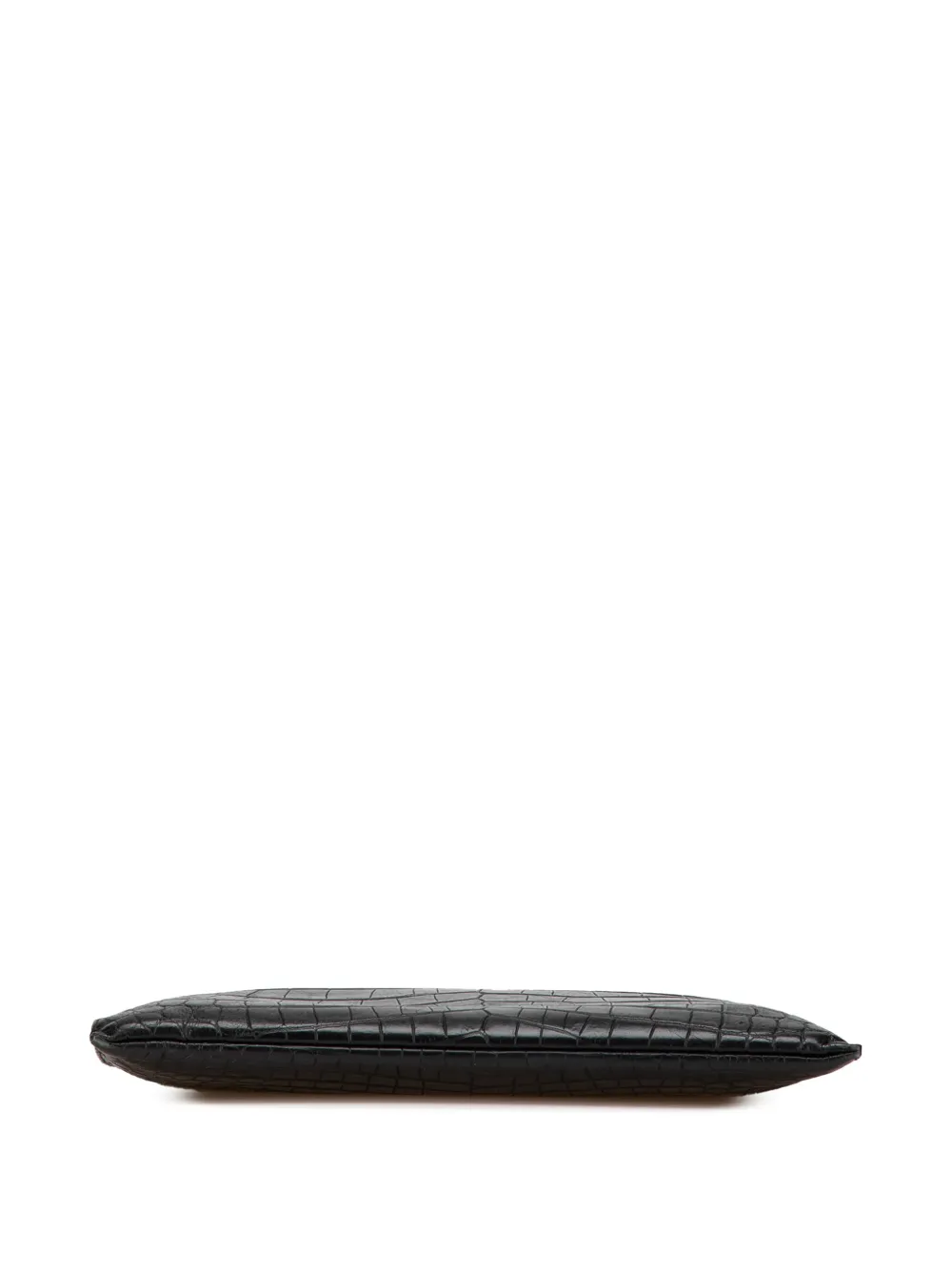 Pre-owned Saint Laurent 2016 Croc Embossed Leather Clutch Bag