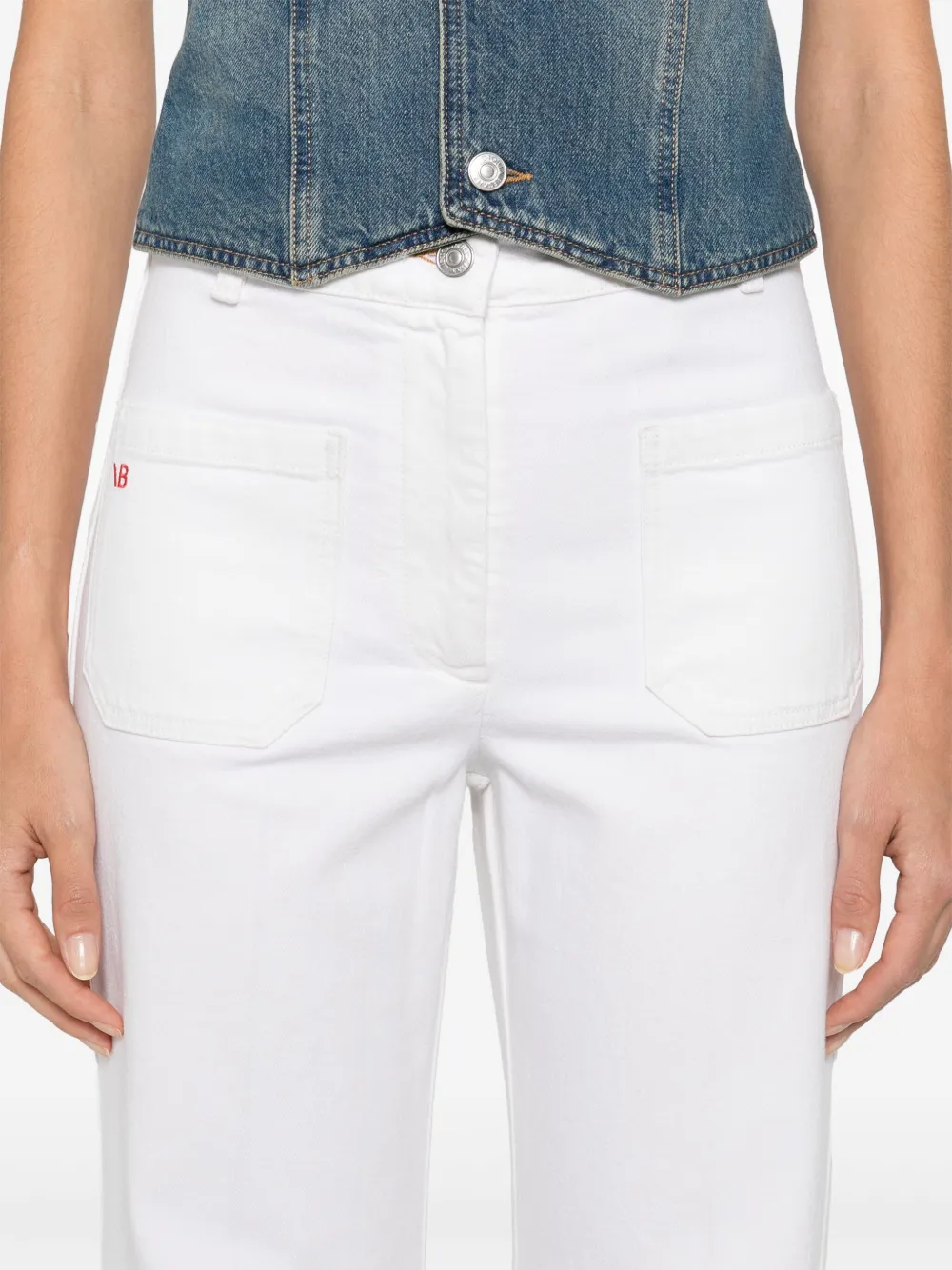 Victoria Beckham Jeans met logo-label Wit