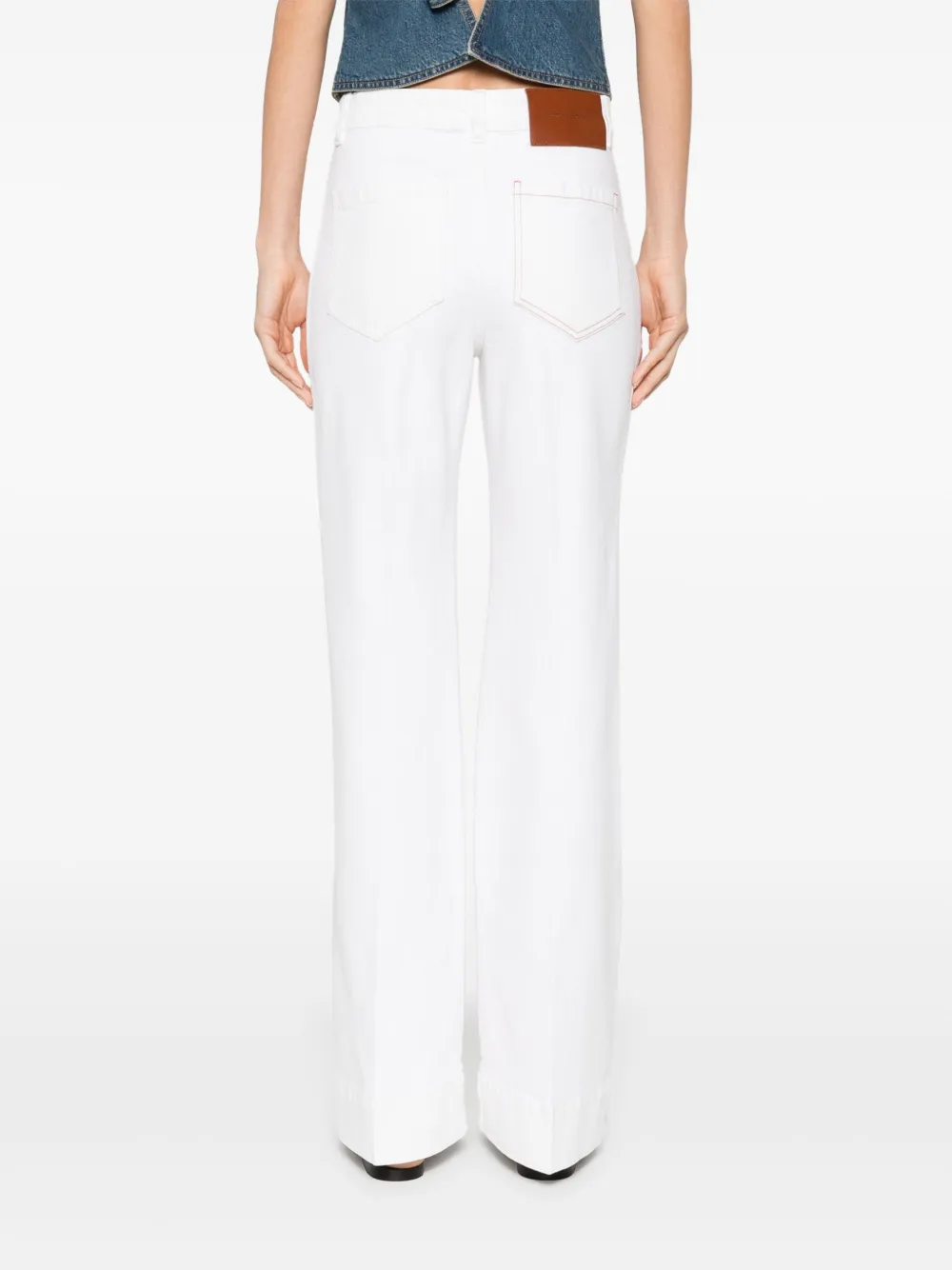 Victoria Beckham Jeans met logo-label Wit