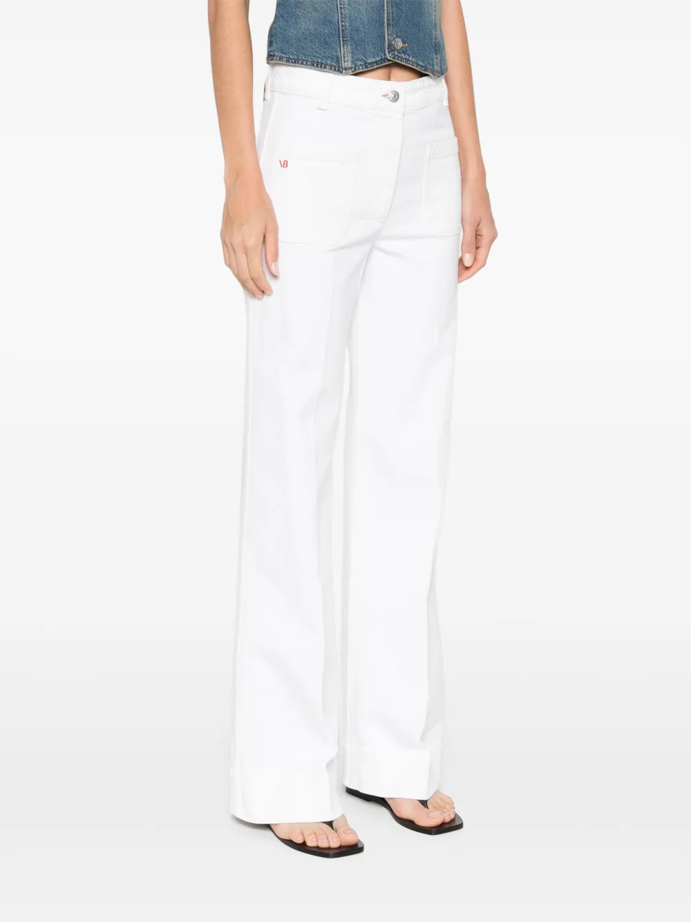 Victoria Beckham Jeans met logo-label Wit
